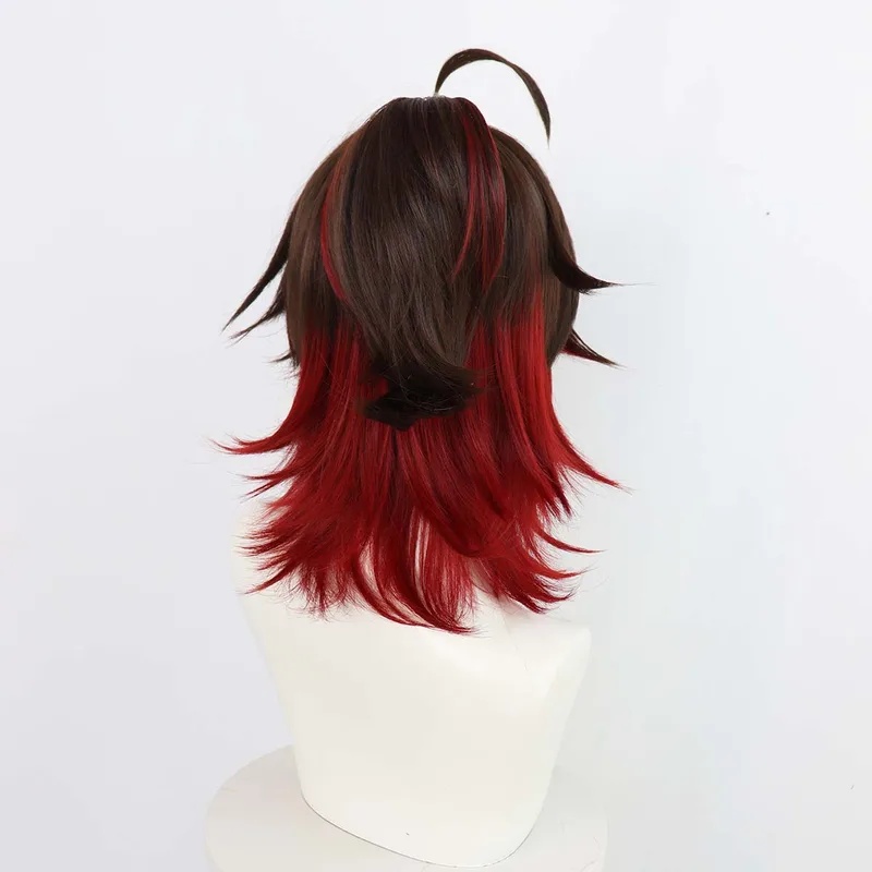 Anime Cosplay Red Hair - Peruca Sintética Resistente ao Calor para