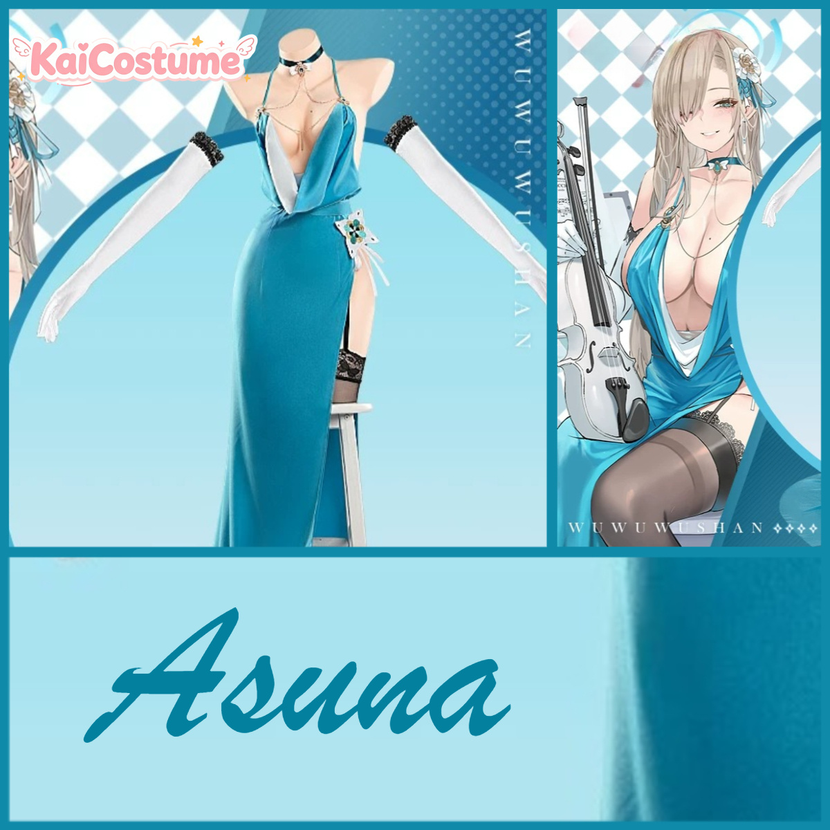 Anime Cosplay Photoshoot - Fantasia Completa de Cosplay Asuna Blue