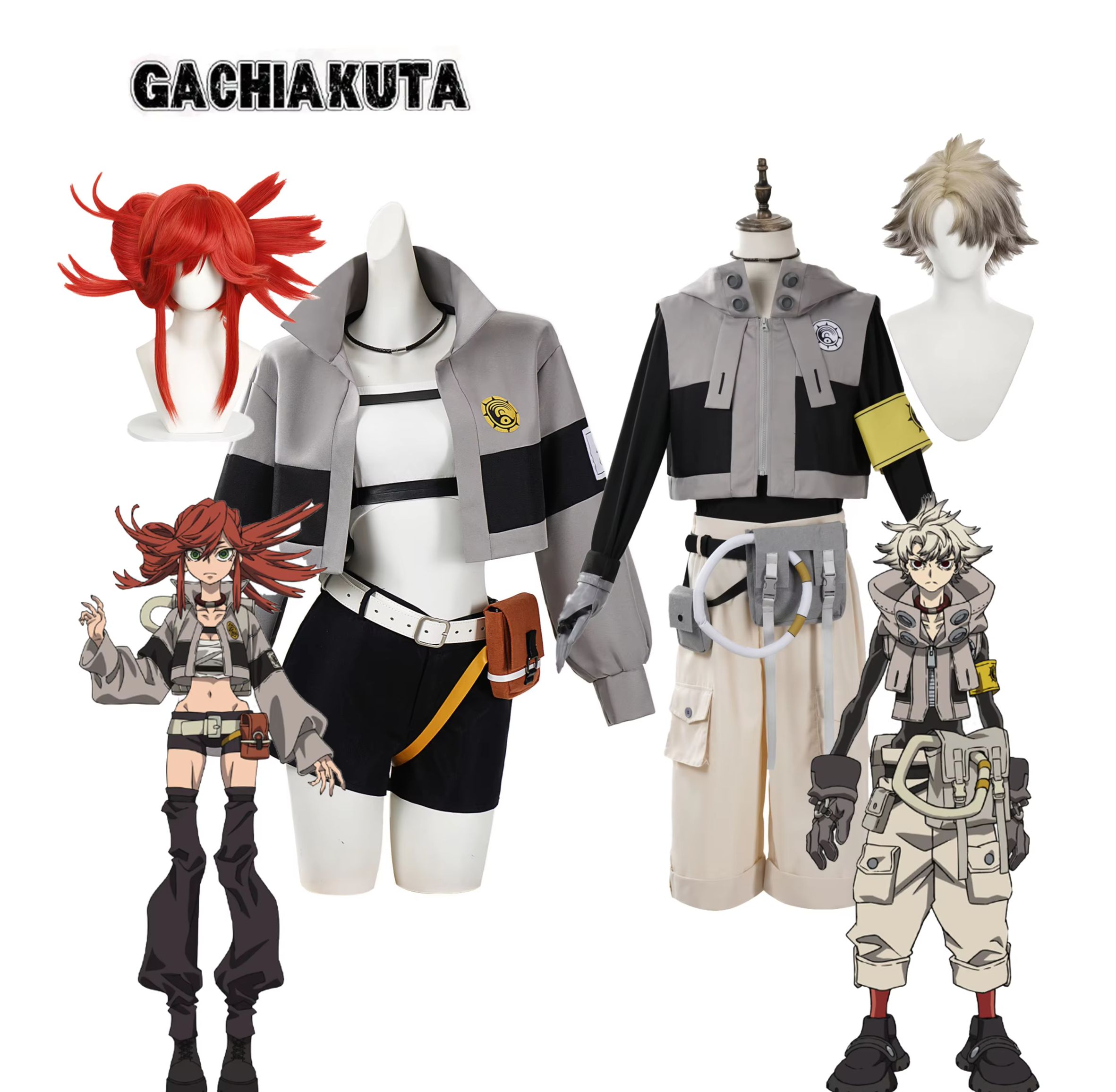 Anime Cosplay Plus Size - Fantasia de Cosplay GACHIAKUTA Riyo, Conjunto
