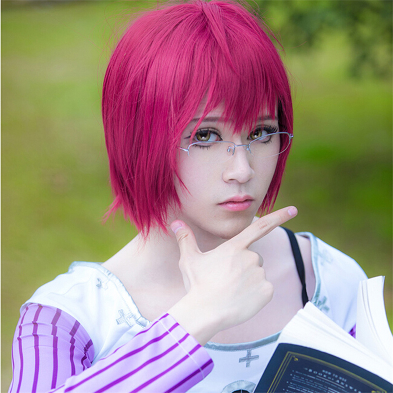 Anime Cosplay Red Hair - Peruca de Cosplay Gowther do Anime