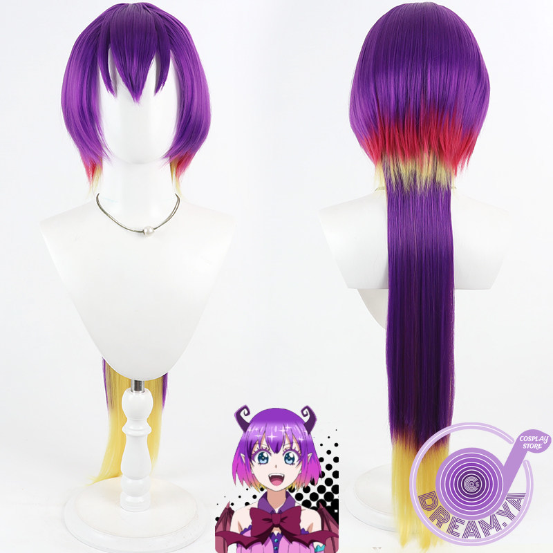 Anime Cosplay Red Hair - Peruca Cosplay Kuromu Mairimashita Longa Roxa