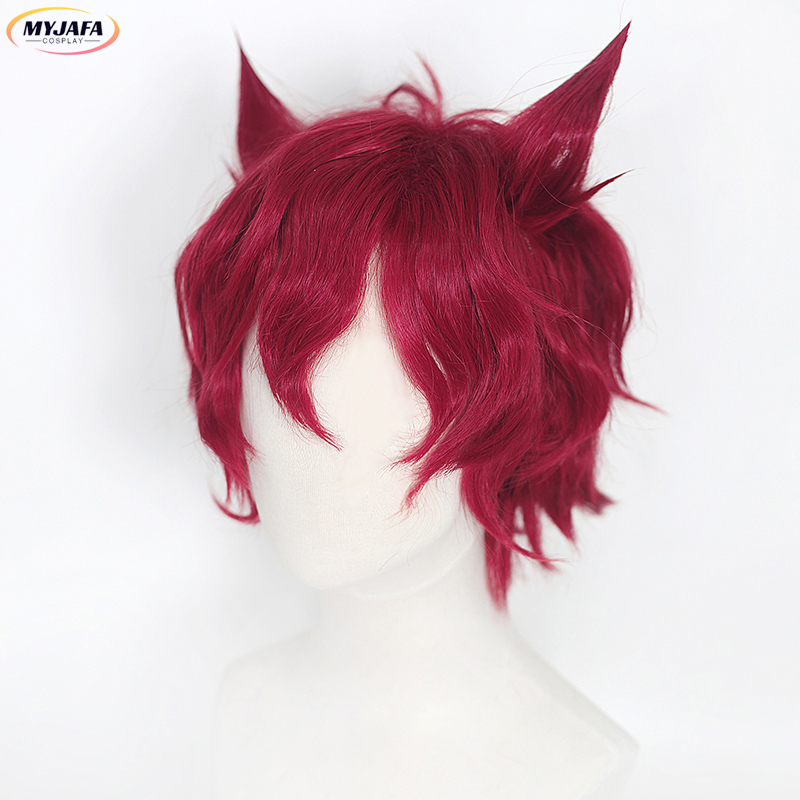 Sett peruca cosplay jogo lol h - Anime Cosplay Red Hair avaliação e preço