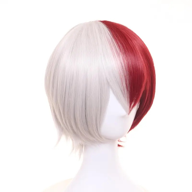 Peruca Curta Branca e Meio Ver - Anime Cosplay Red Hair avaliação e preço