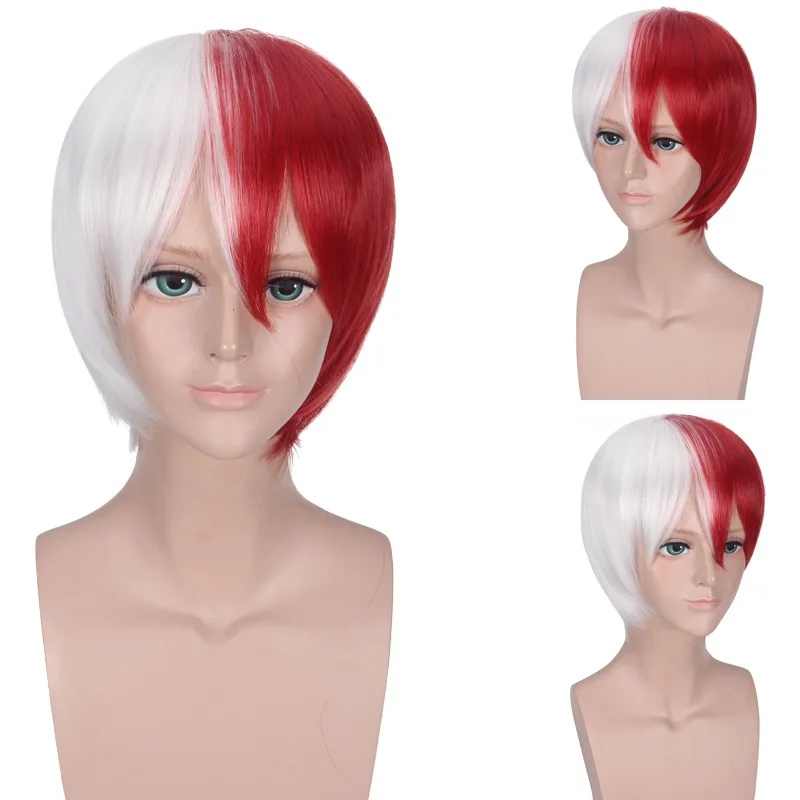 Peruca Curta Branca e Meio Ver - Anime Cosplay Red Hair avaliação e preço