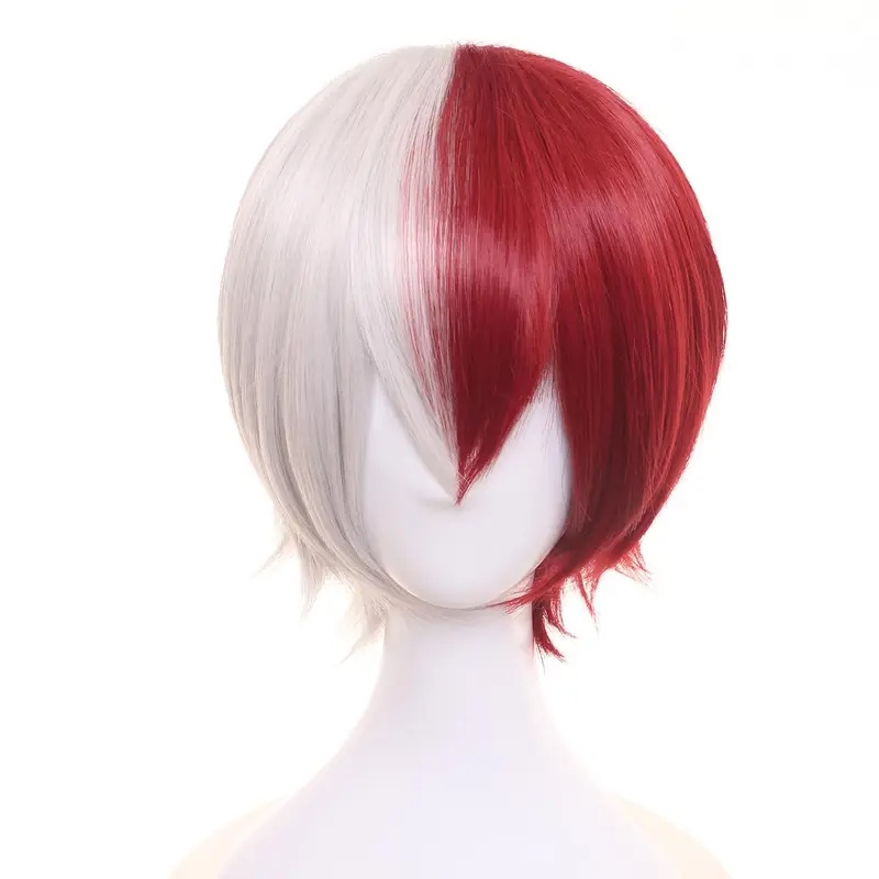Peruca Curta Branca e Meio Ver - Anime Cosplay Red Hair avaliação e preço