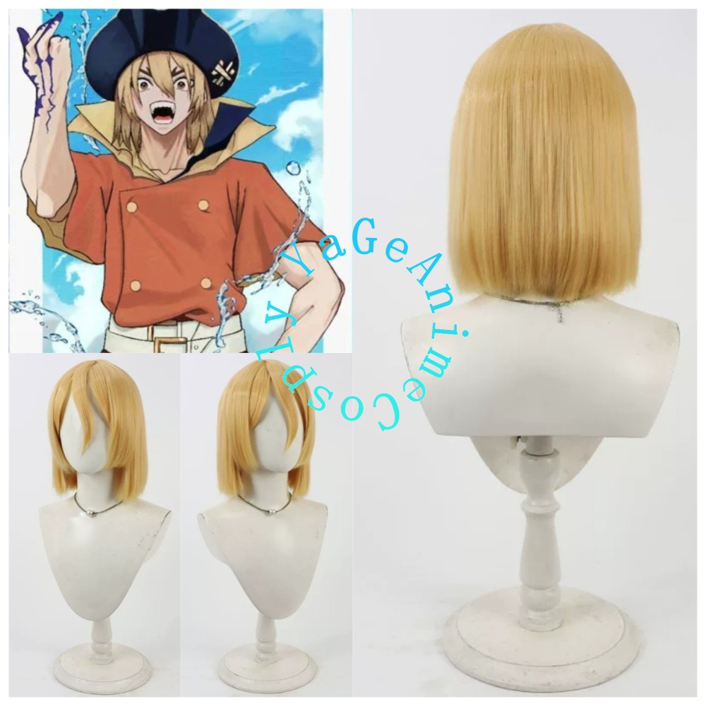 Peruca de Cosplay Dr. Stone Ry - Anime Cosplay Photoshoot avaliação e preço